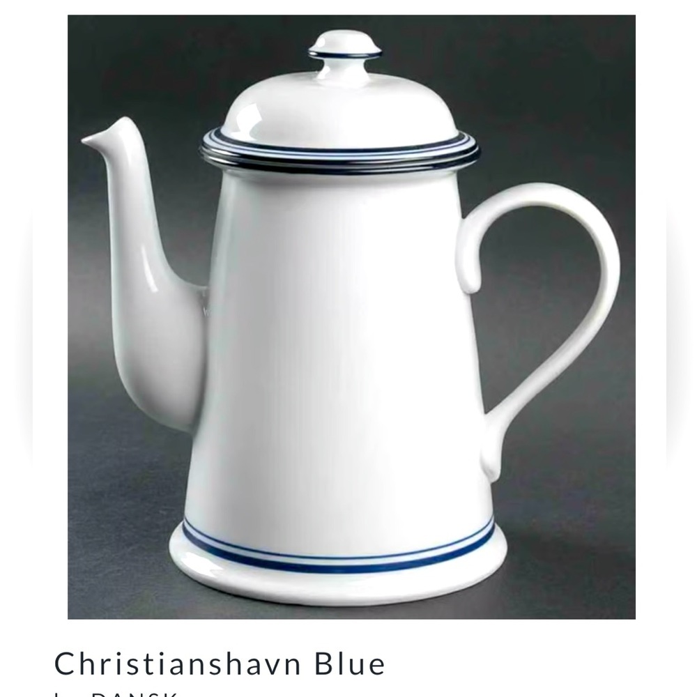 Dansk Christianshavn Blue Coffee Pot,
Bistro line designed by Niels Refsgaard.